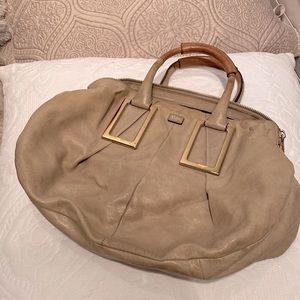 Chloe ethel satchel grey with green and tan tones